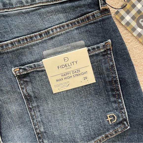 NWT Fidelity Denim, Happy Daze, max high straight jean, Rockaway blue, size 29 - Picture 7 of 7
